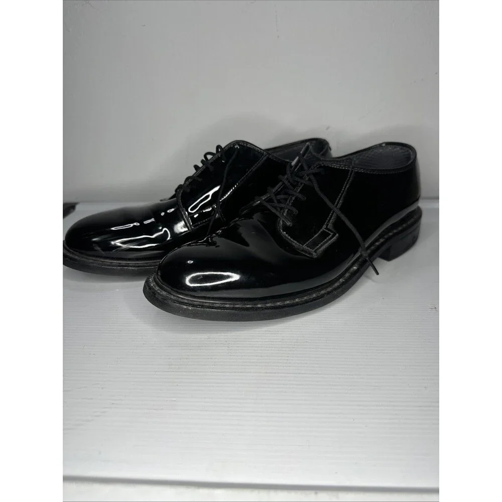 Bates High Gloss Black Oxford Mens Size 9D Military Police Dress Shoes 00941C